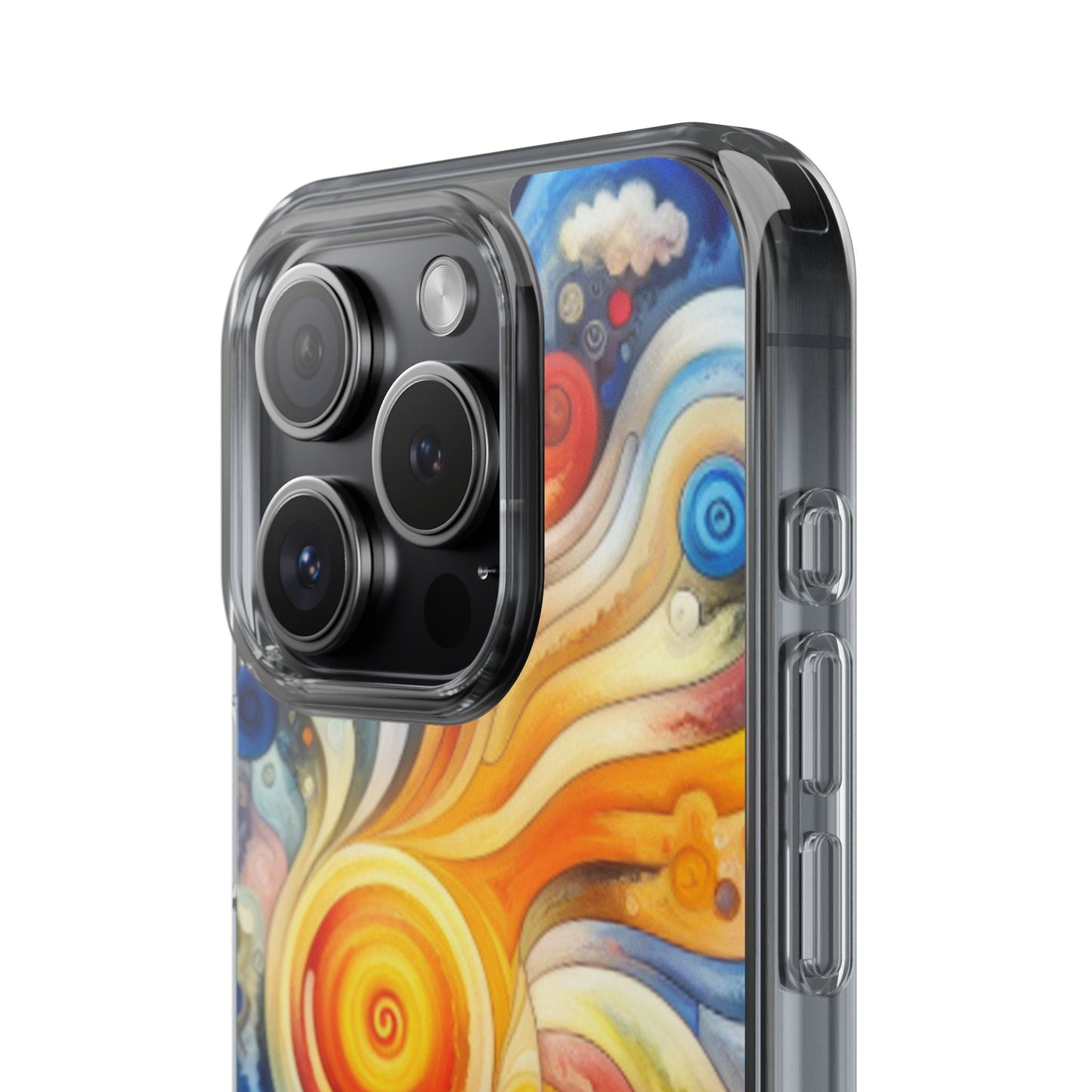 Colorful Abstract Swirl Clear Phone Case
