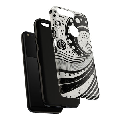 Artistic Black & White Swirl Tough Phone Case