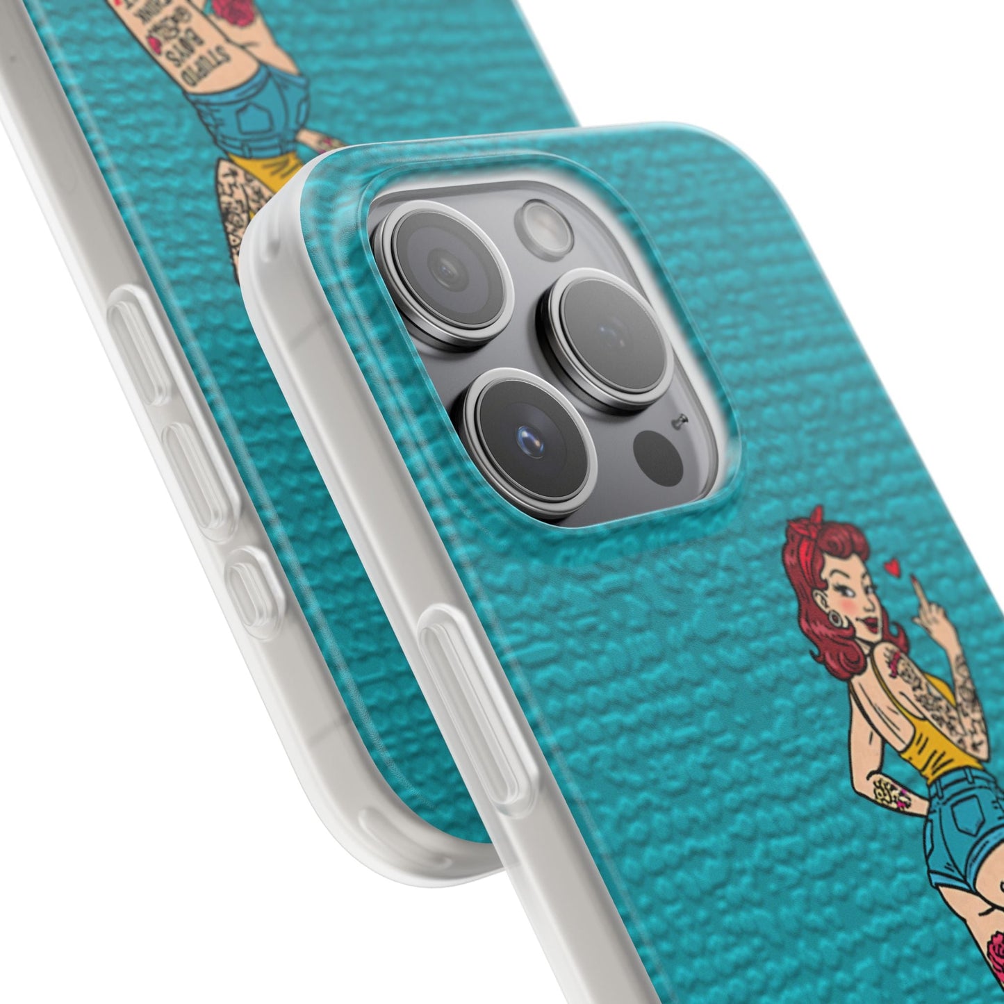 Sassy Pin-Up Stupid Boys Teal Flexi Phone Case