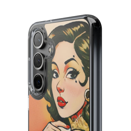 Retro Pin Up Clear Phone Case