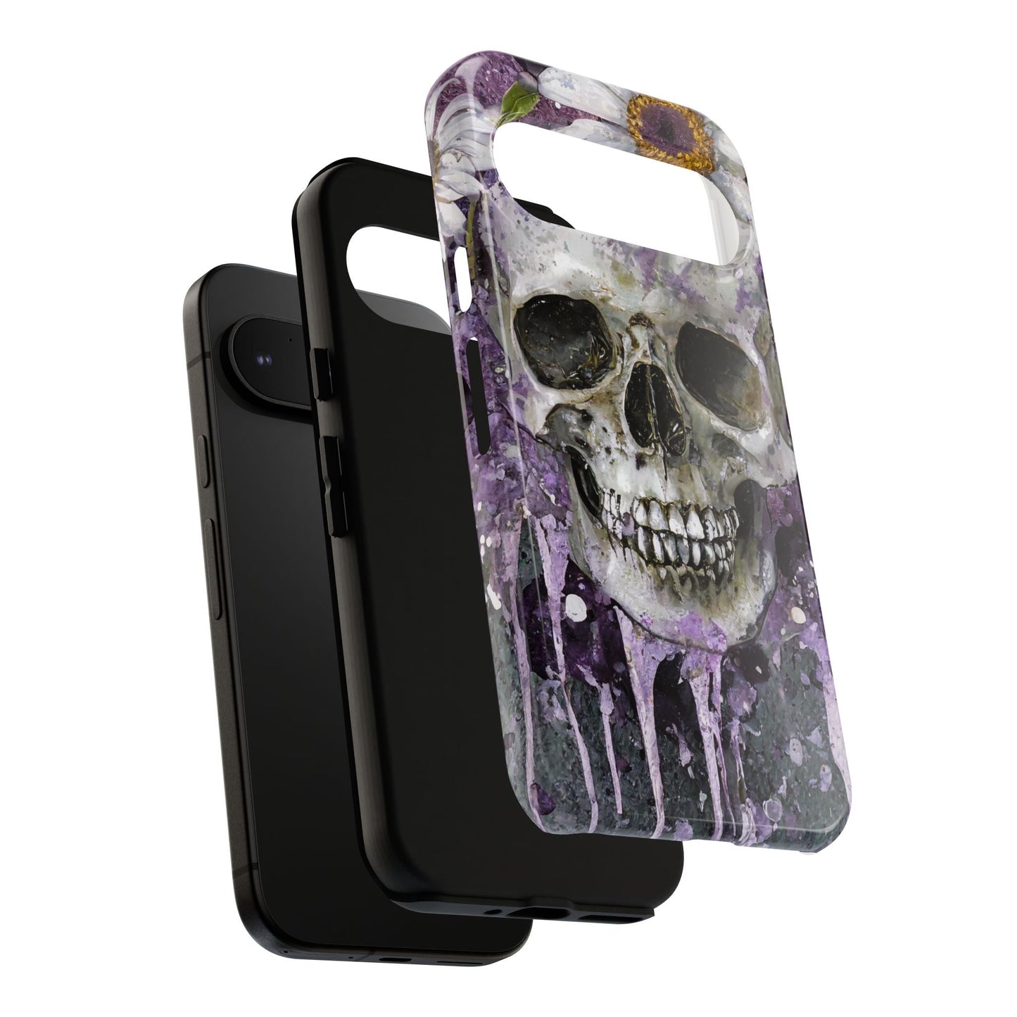Plum Skull and Daisy Tough Phone Case