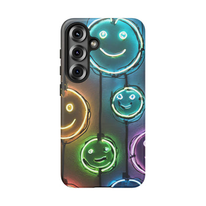 Colorful Neon Smiley Face Phone Case - Tough & Stylish Protection