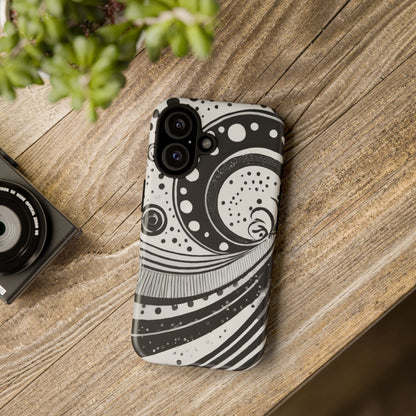 Artistic Black & White Swirl Tough Phone Case