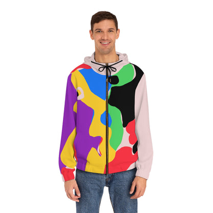 The Heart Sugar Rose Meringue Men's Zip Hoodie