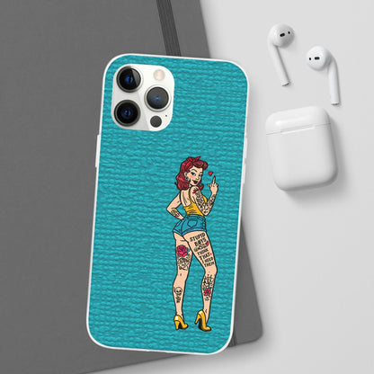 Sassy Pin-Up Stupid Boys Teal Flexi Phone Case