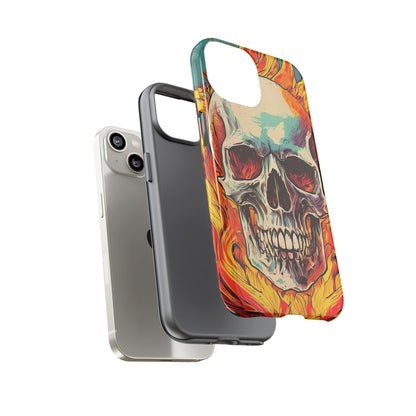 Flaming Skull Tough Phone Case
