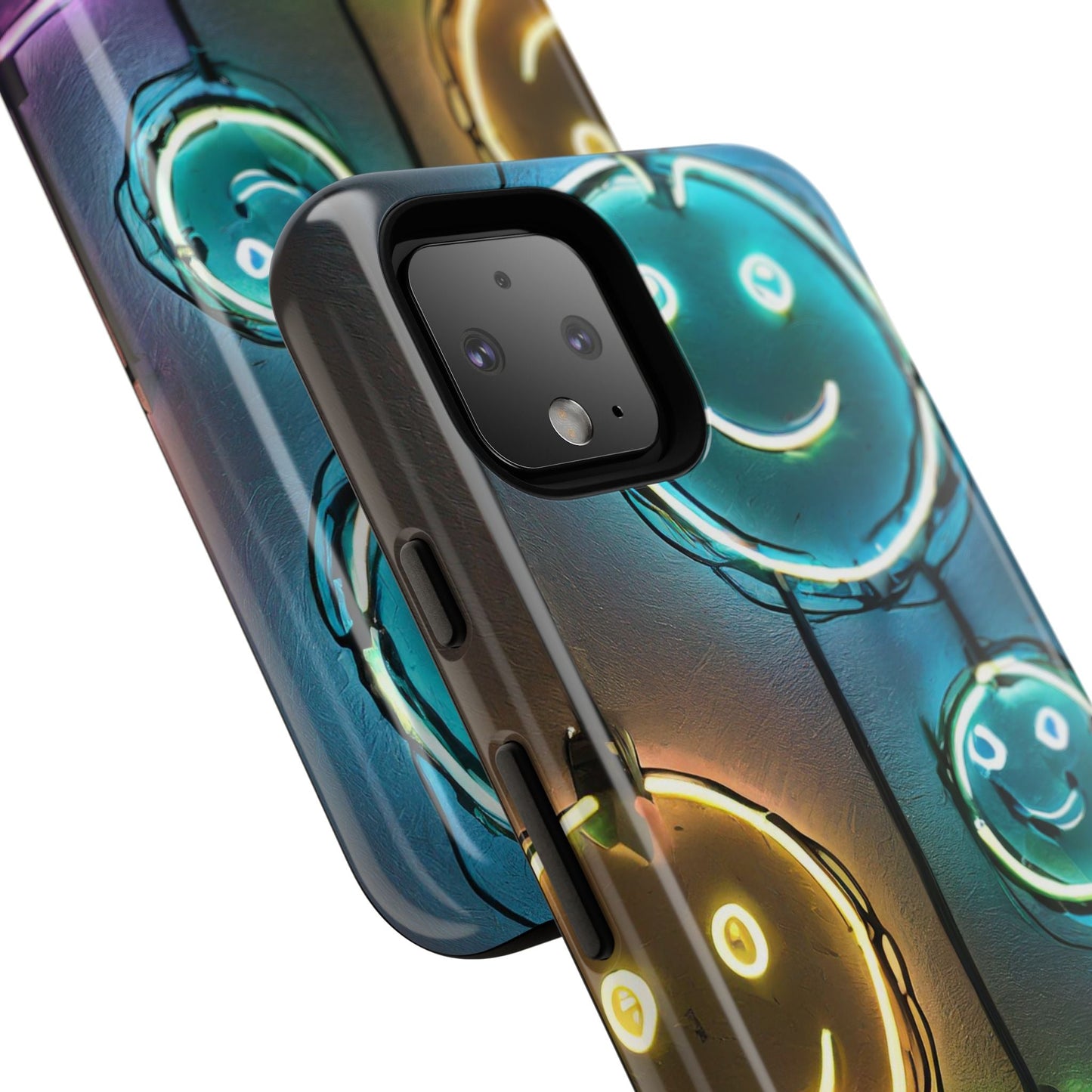 Colorful Neon Smiley Face Phone Case - Tough & Stylish Protection