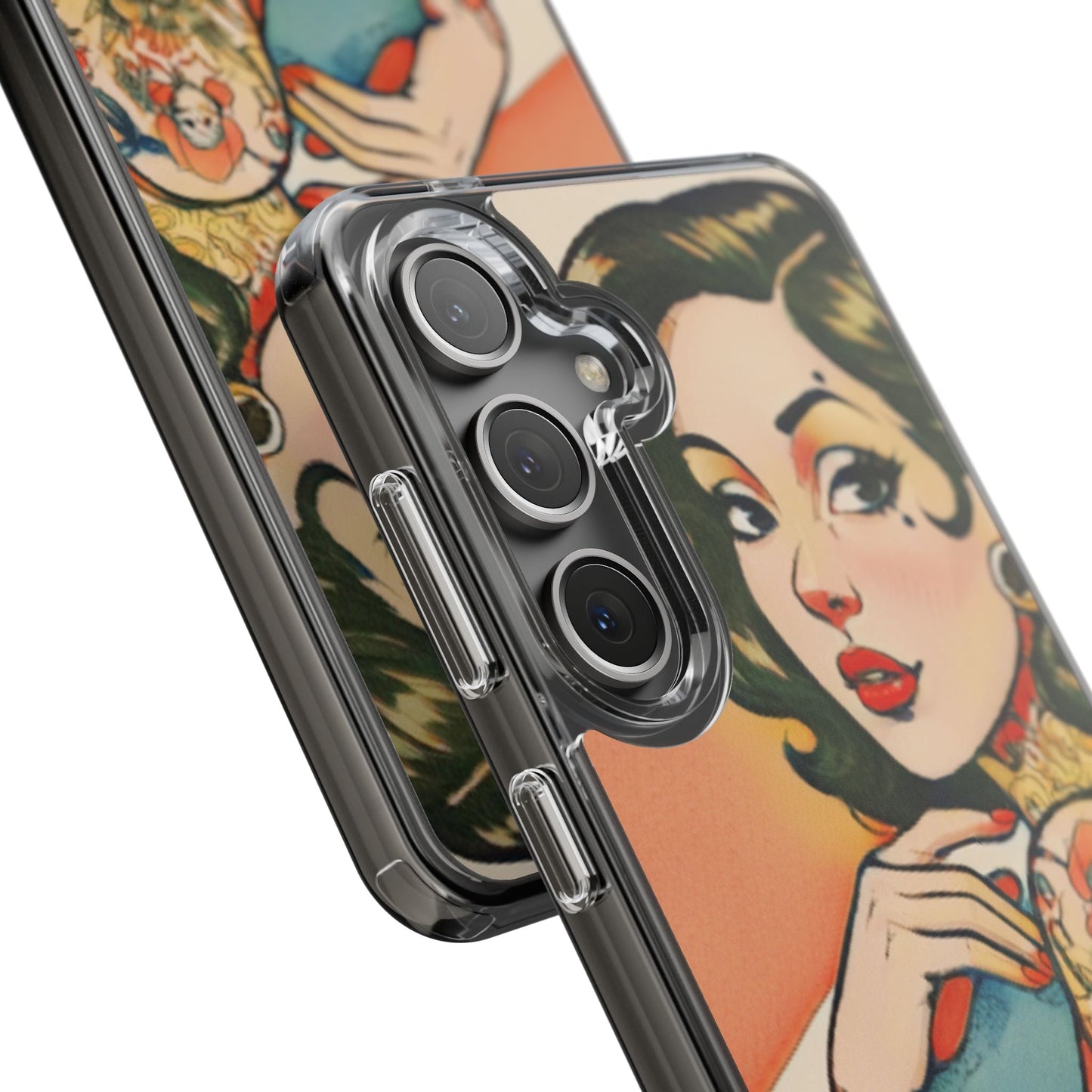Retro Pin Up Clear Phone Case