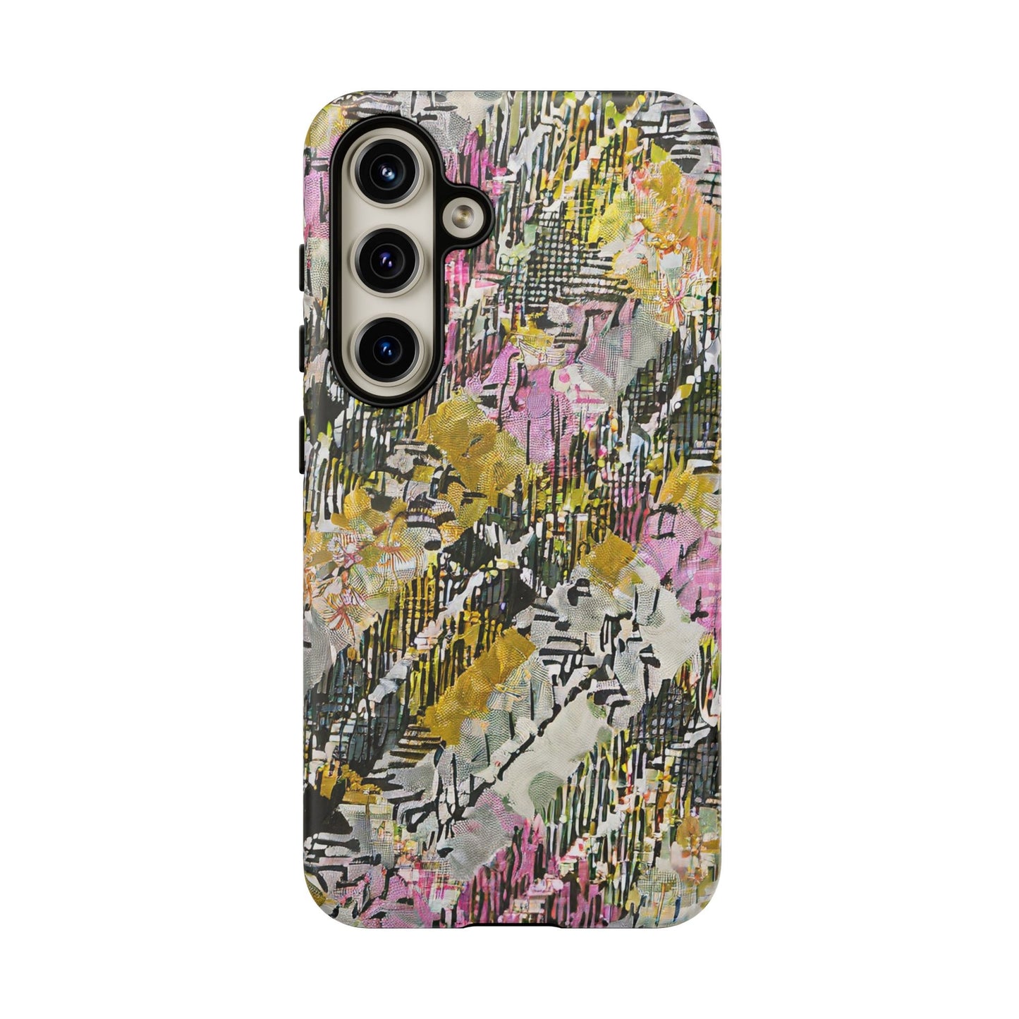Purple Plaid Floral Artistic Tough Phone Case