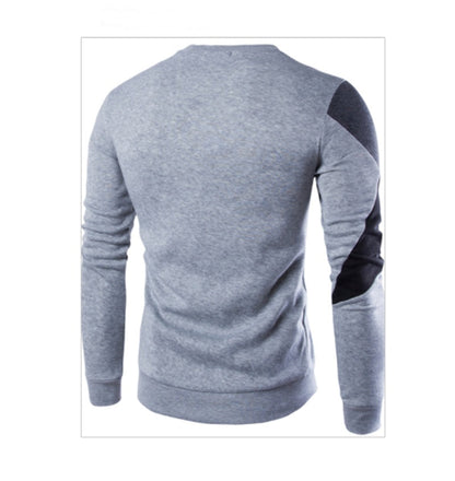 Men's Cotton Colorblock Patchwork Sweatshirt - Geometric Design