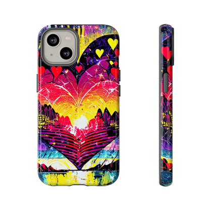 Vibrant Heart Sunset Tough Phone Case