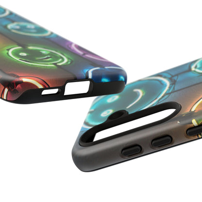 Colorful Neon Smiley Face Phone Case - Tough & Stylish Protection