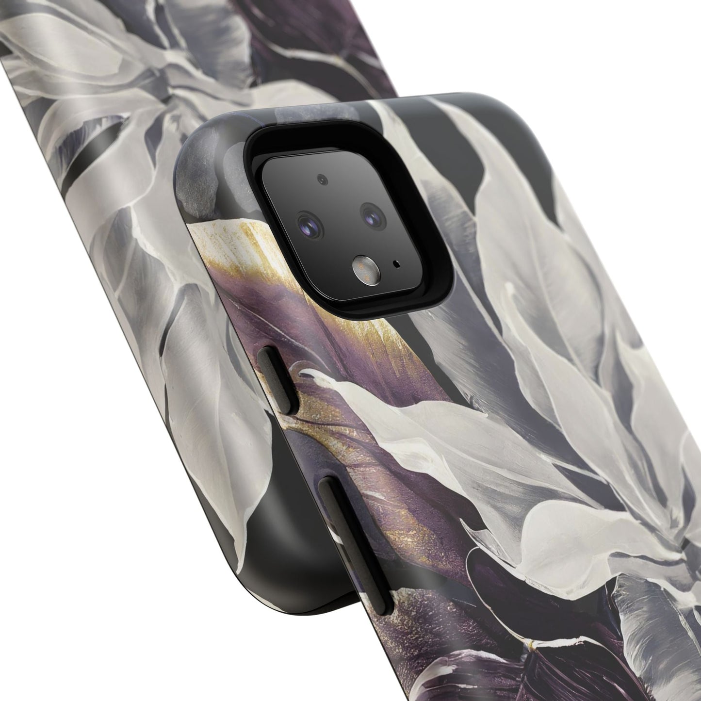 White & Plum Floral Tough Phone Case