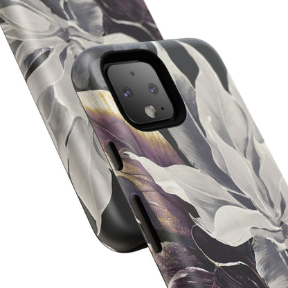 White & Plum Floral Tough Phone Case