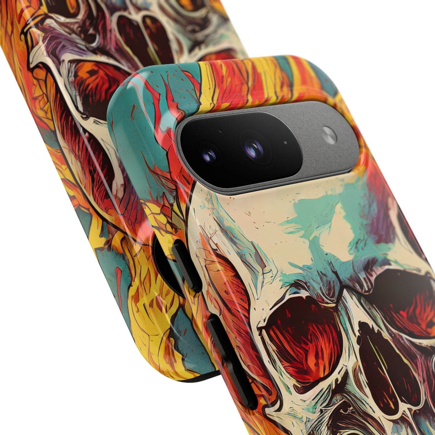 Flaming Skull Tough Phone Case