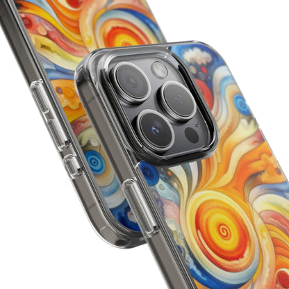 Colorful Abstract Swirl Clear Phone Case