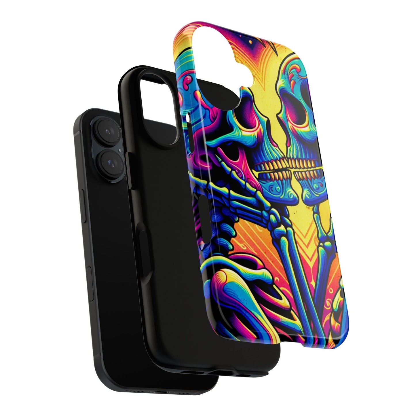 Colorful Skull Couple Tough Phone Case