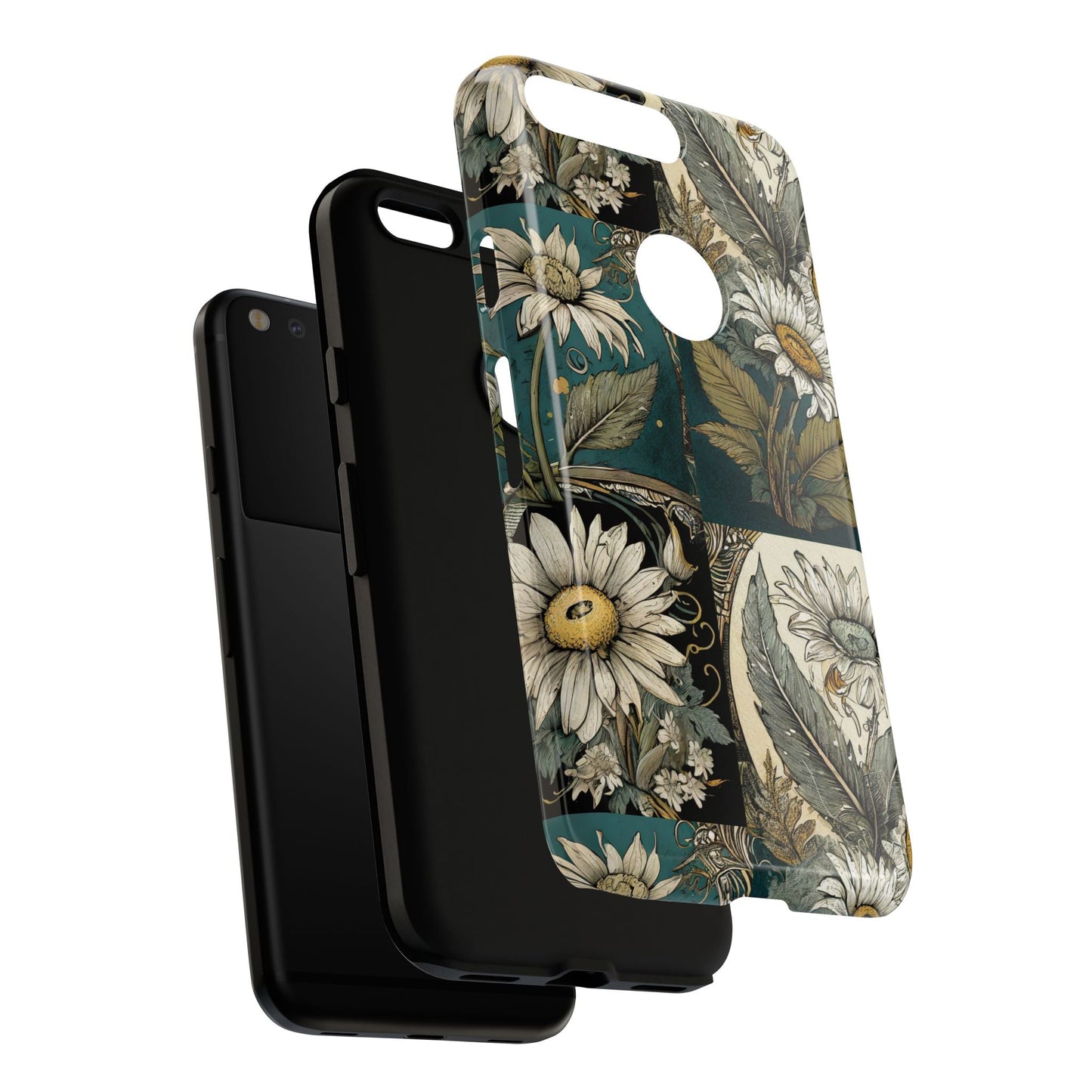 Abstract Teal Daisy Tough Phone Case
