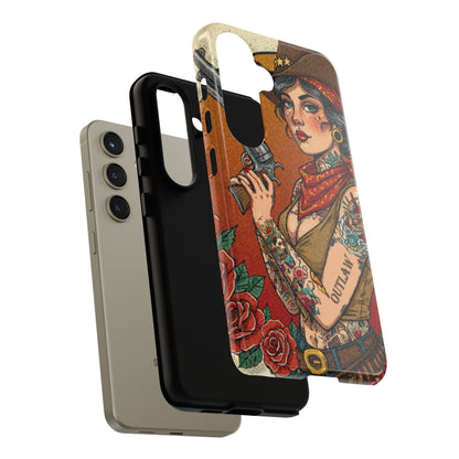 Vintage Western Tough Phone Case with Outlaw Design
