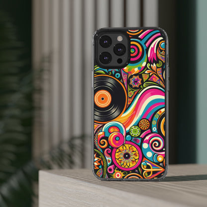 Colorful Vinyl Record Clear Phone Case