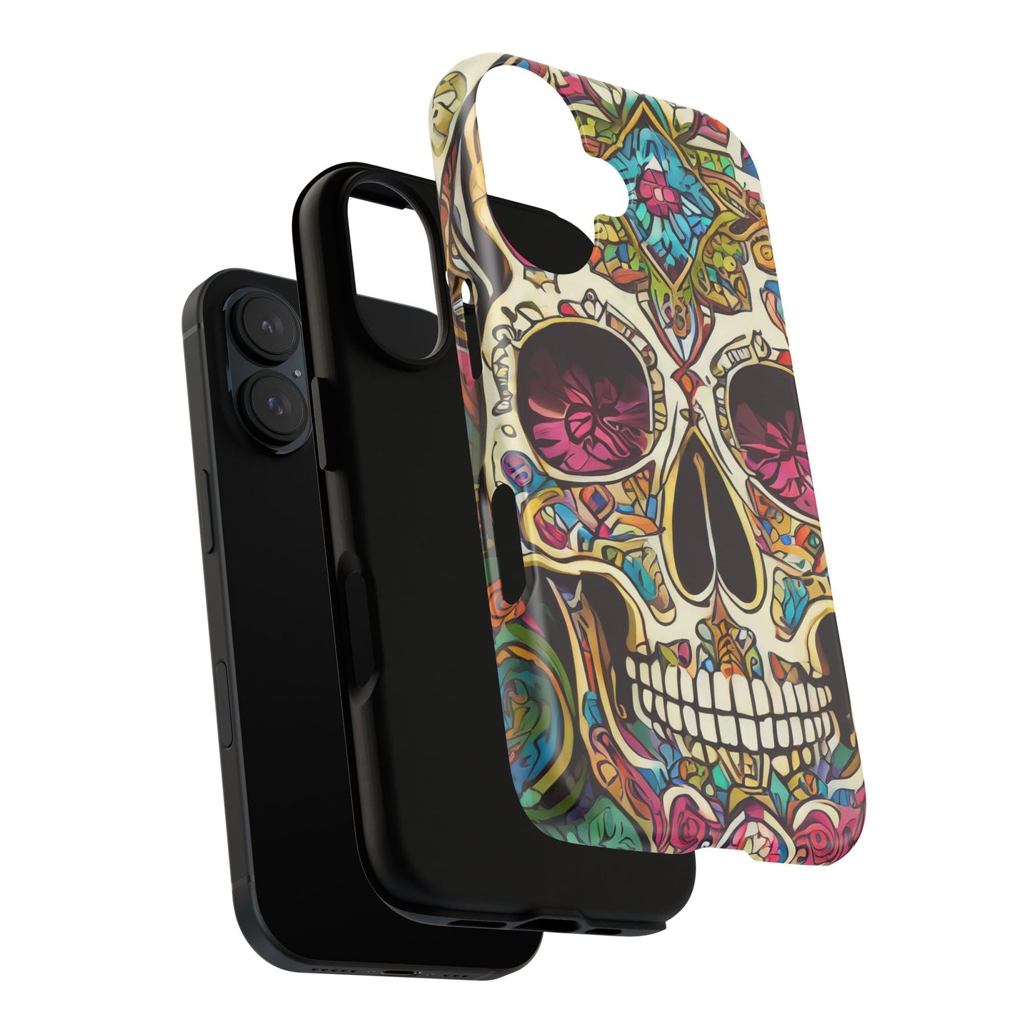 Colorful Sugar Skull Tough Phone Case