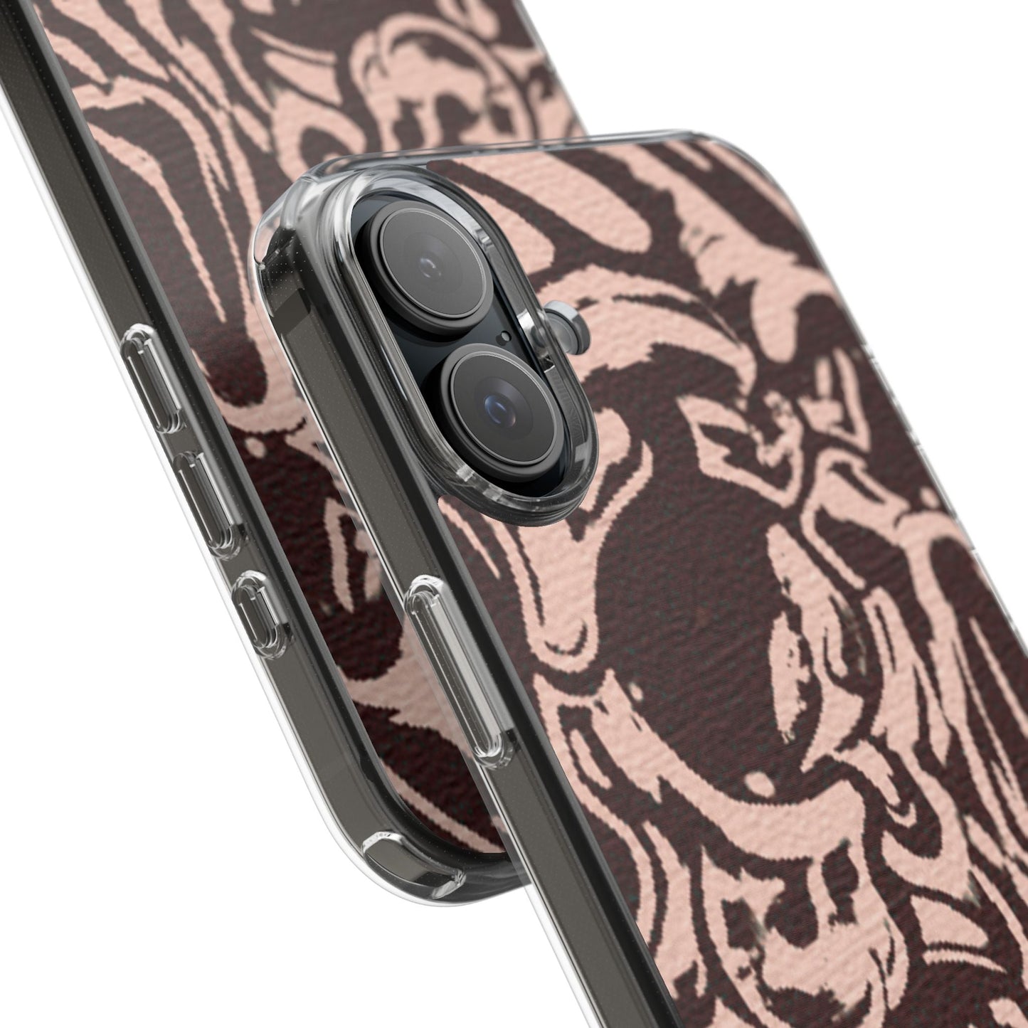 Gothic Abstract Skull Clear Phone Case