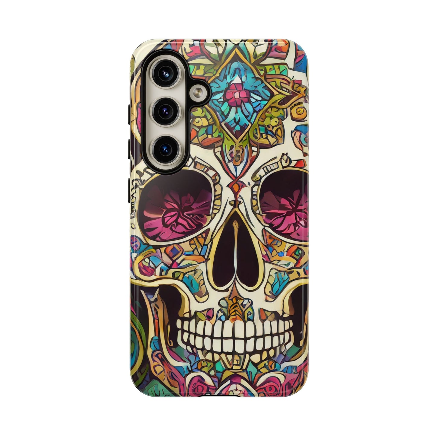 Colorful Sugar Skull Tough Phone Case
