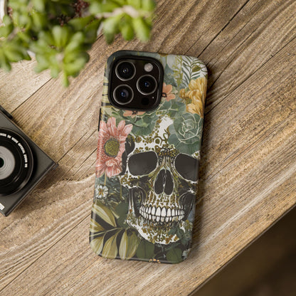 Floral Skull Tough Phone Case