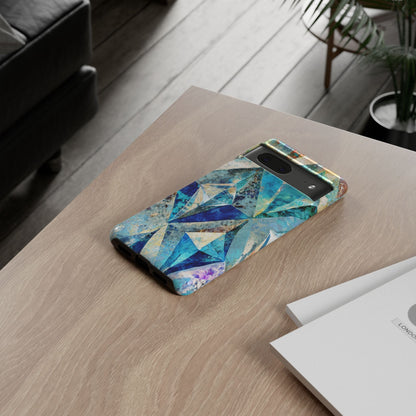 Diamond Blue Abstract Tough Phone Case