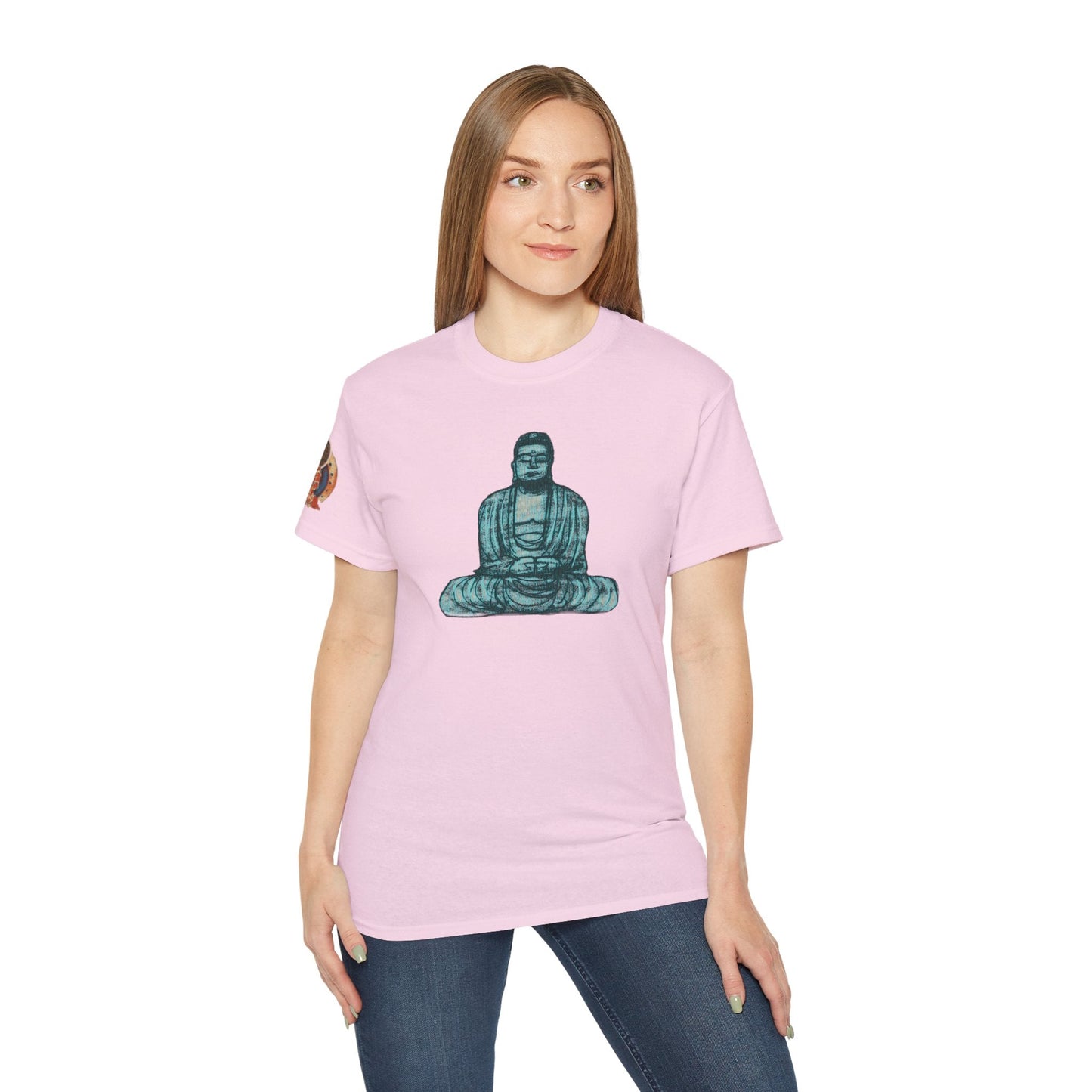 Fine Art Buddha Chalk Drawing Print Unisex Ultra Cotton Tee