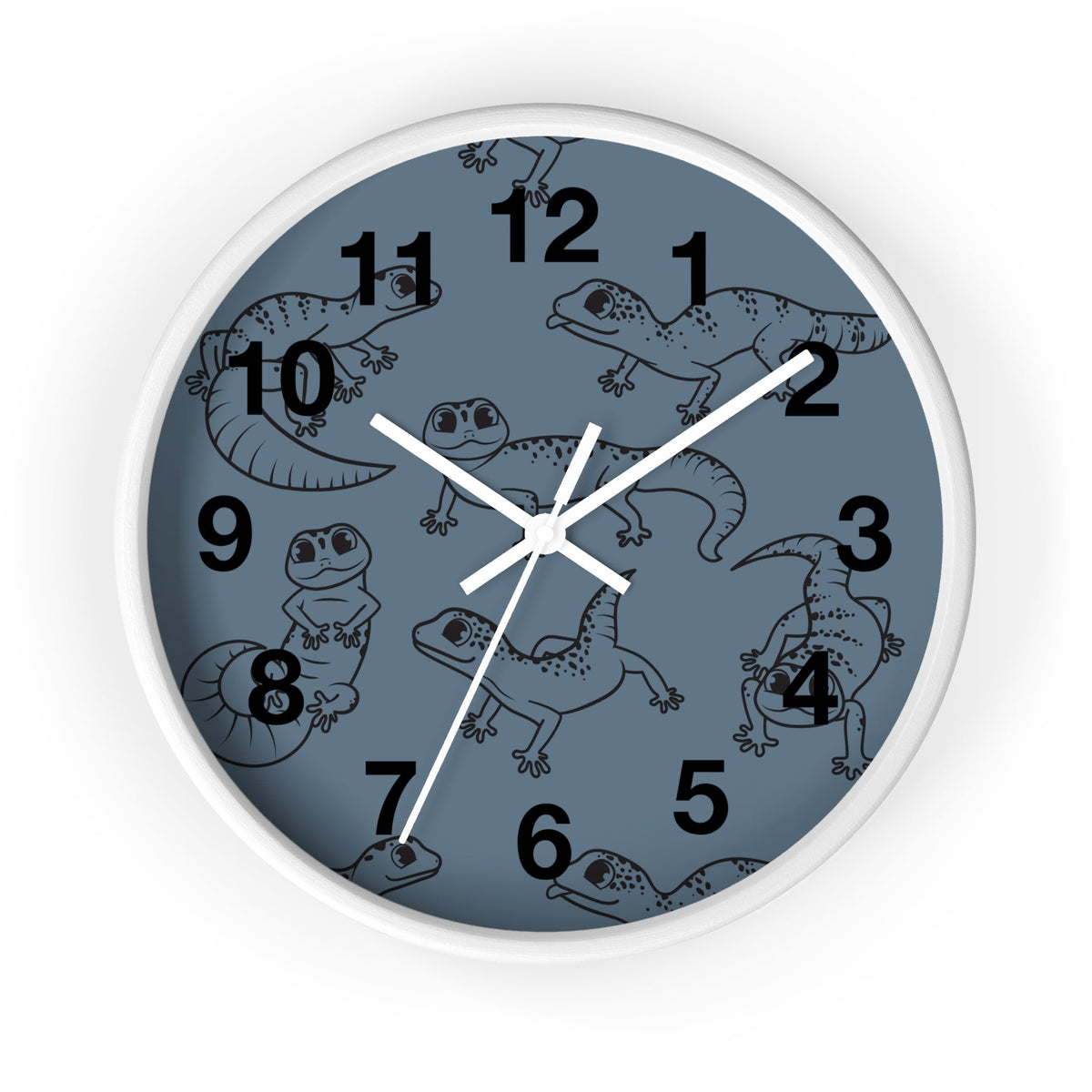 Playful Geckos 10" Wooden Wall Clock