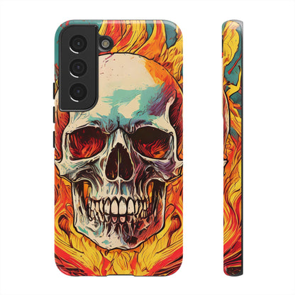 Flaming Skull Tough Phone Case