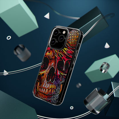 Neon Ice Cream Skull Clear Phone Case