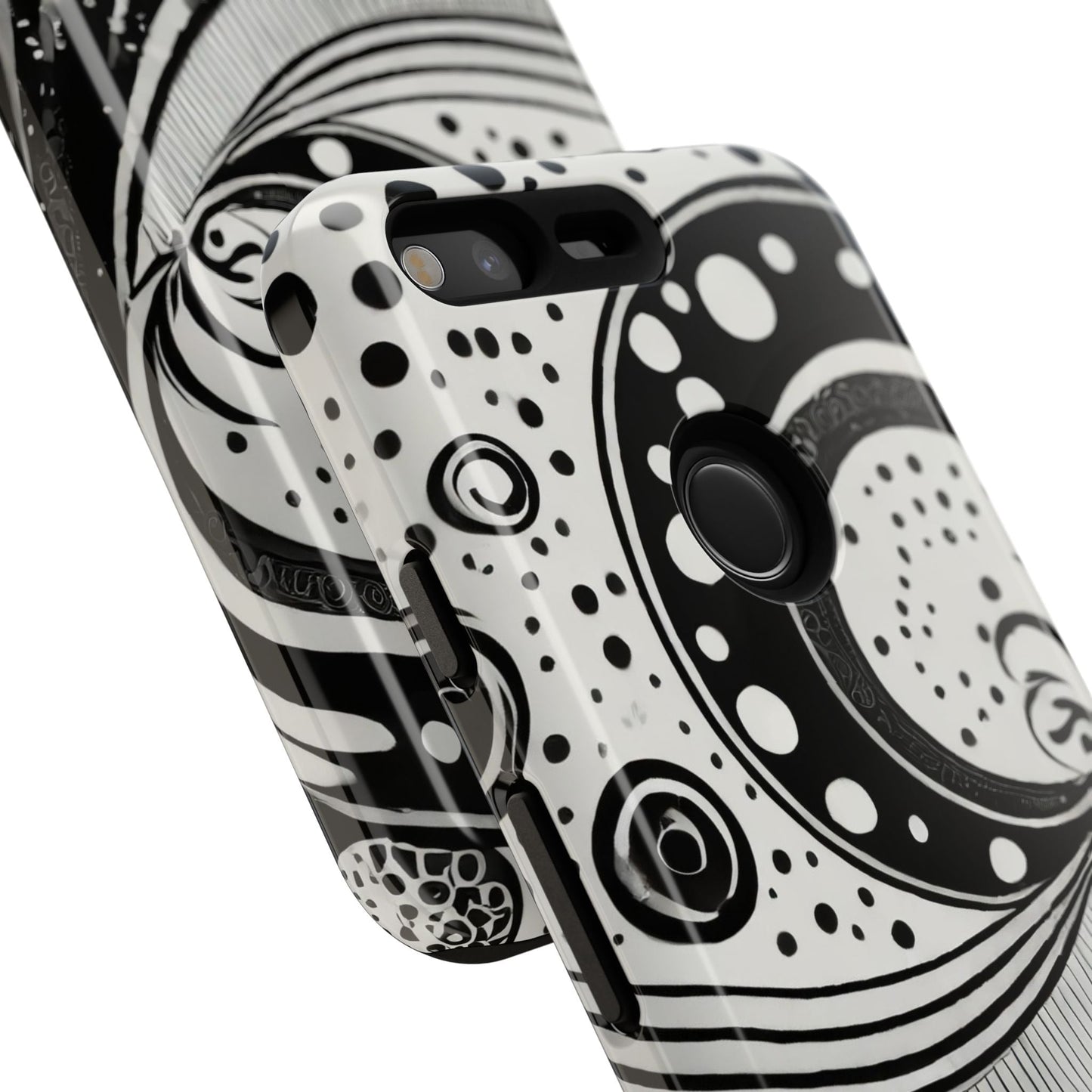Artistic Black & White Swirl Tough Phone Case