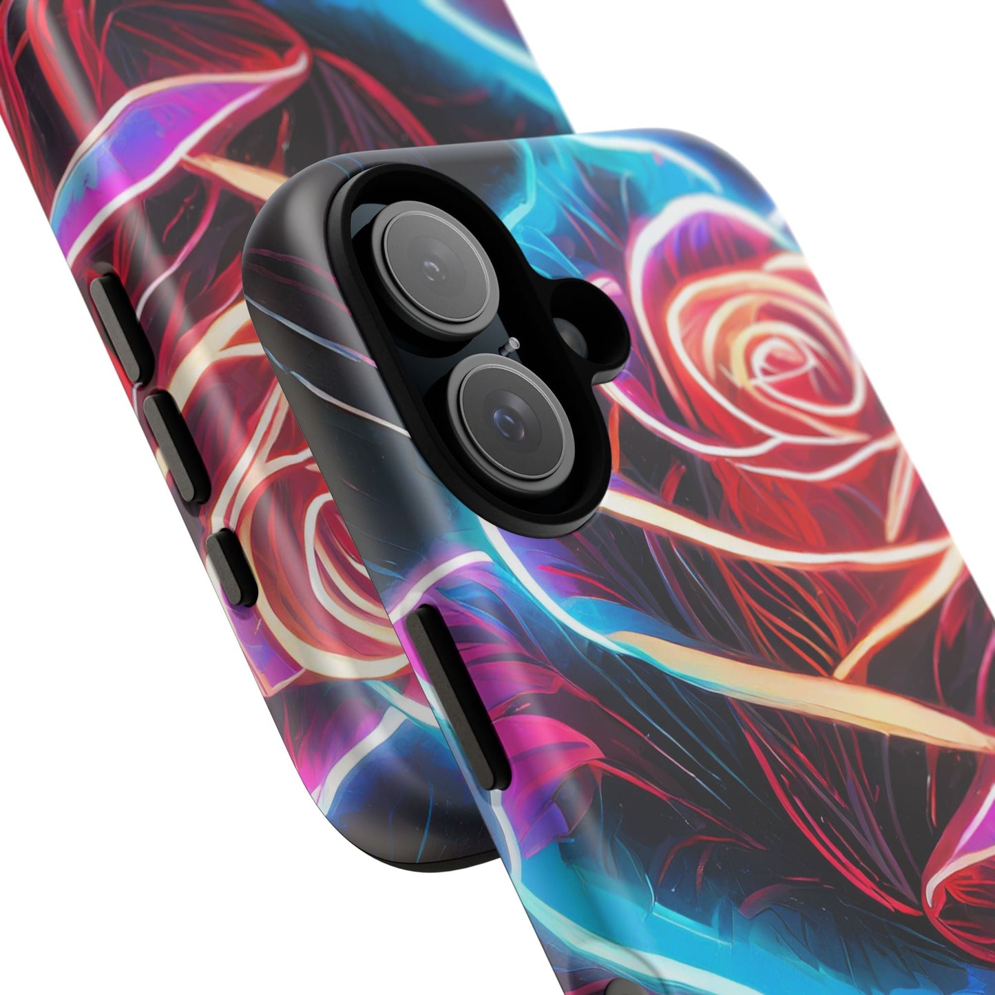 Artistic Neon Rose Tough Phone Case