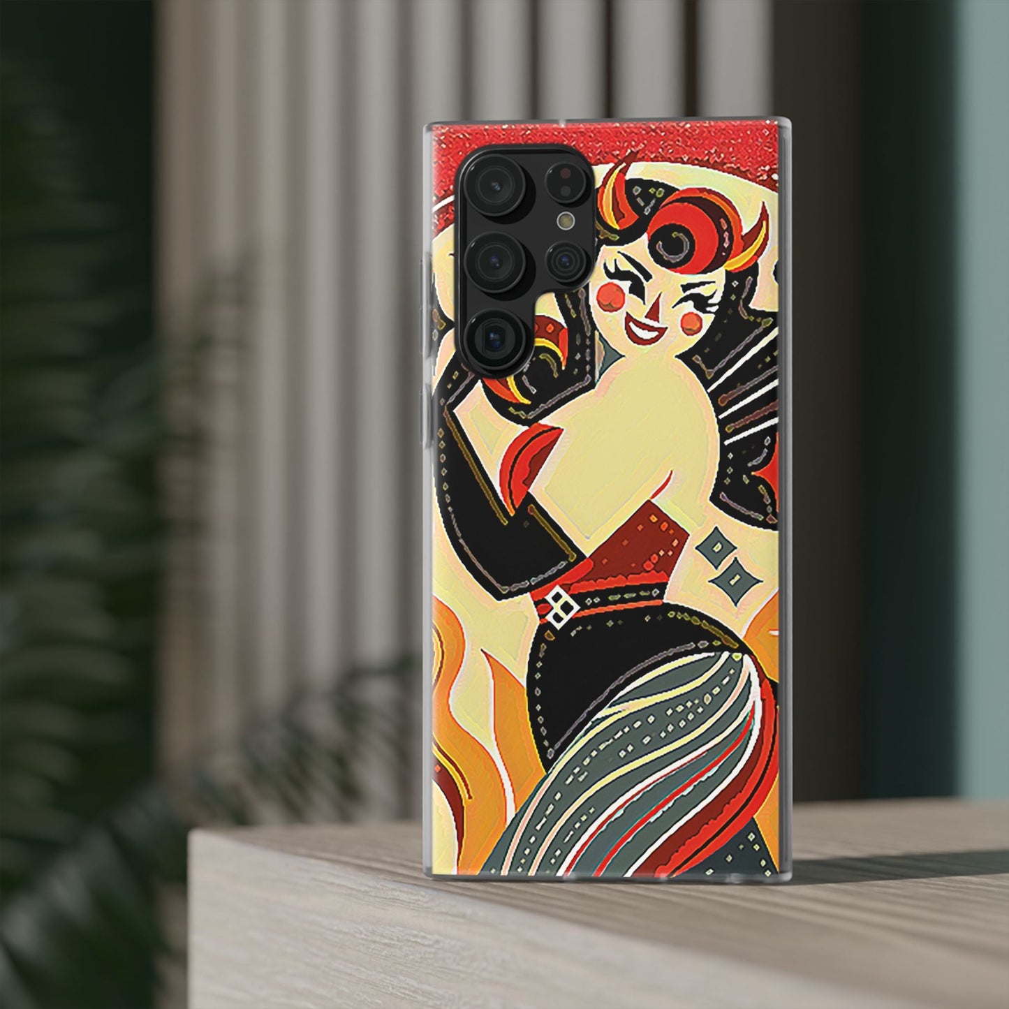 Red & Black Female Devil Flexi Phone Case