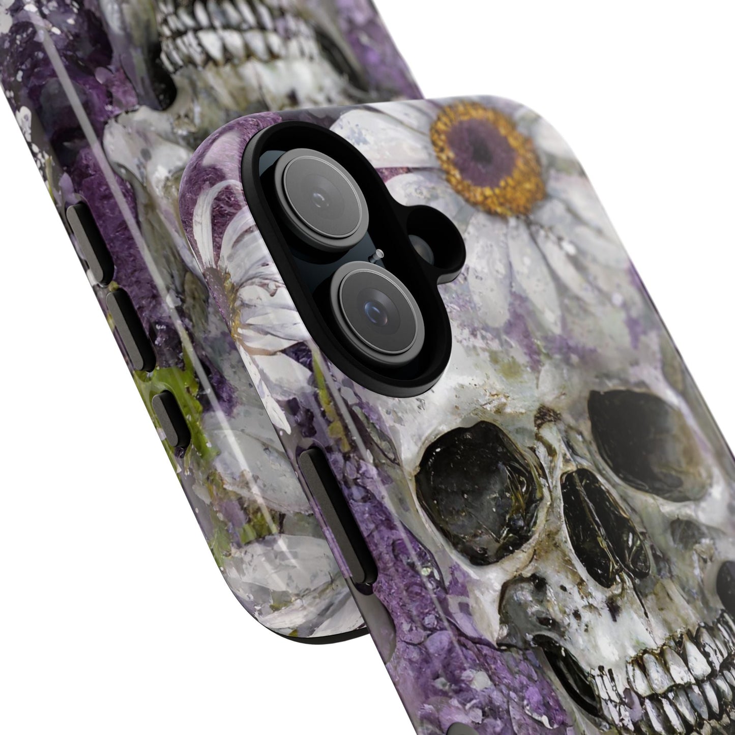 Plum Skull and Daisy Tough Phone Case