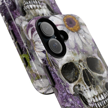 Plum Skull and Daisy Tough Phone Case