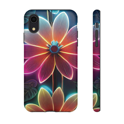 Vibrant Neon Flowers Tough Phone Case