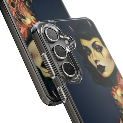 Gothic Devilish Tattooed Beauty Clear Phone Case