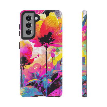 Neon Floral Tough Phone Case