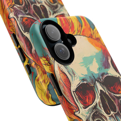 Flaming Skull Tough Phone Case