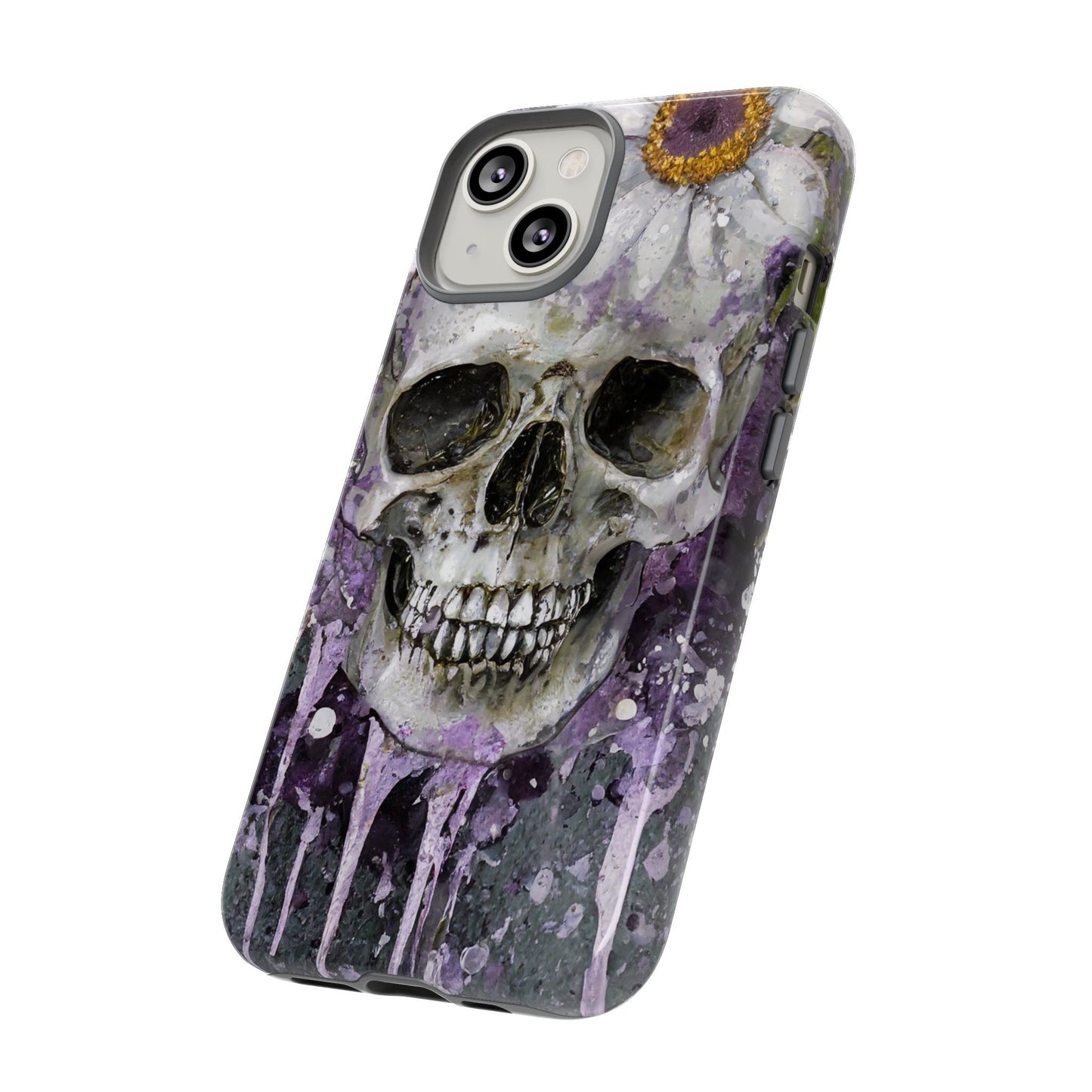 Plum Skull and Daisy Tough Phone Case