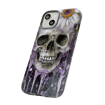 Plum Skull and Daisy Tough Phone Case
