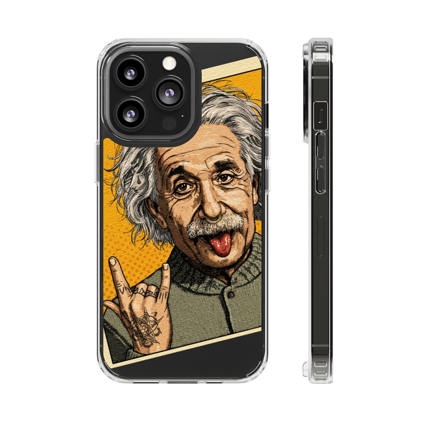 Edgy Einstein Clear Phone Cases