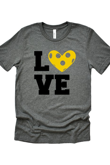 Pickleball Yellow Heart Love Tee