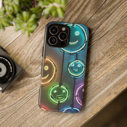 Colorful Neon Smiley Face Phone Case - Tough & Stylish Protection