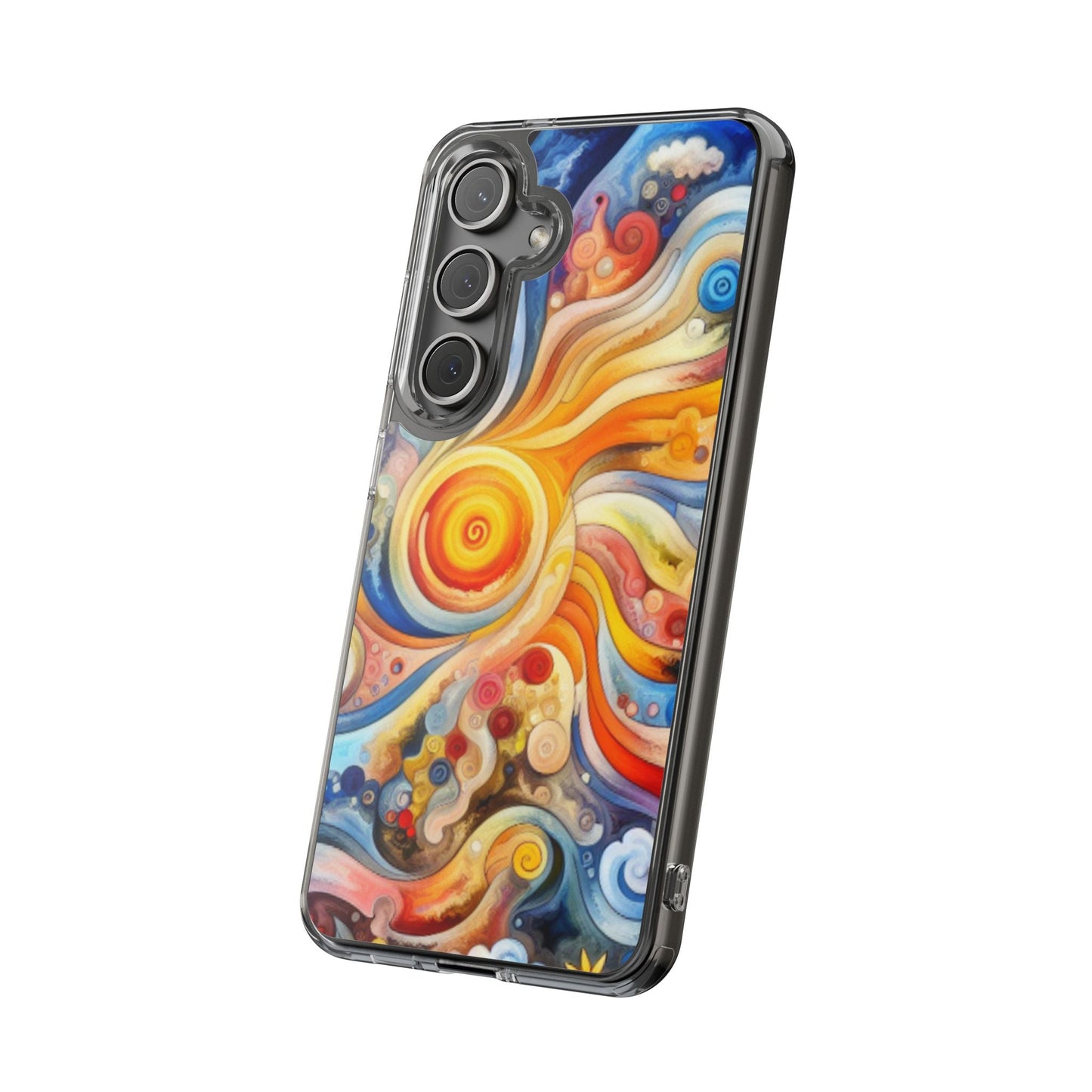 Colorful Abstract Swirl Clear Phone Case