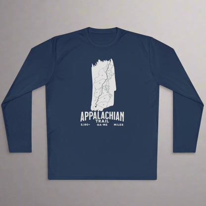 Appalachian Trail White Blaze Map Unisex Fit Tech Sport  Long Sleeve Performance Shirt