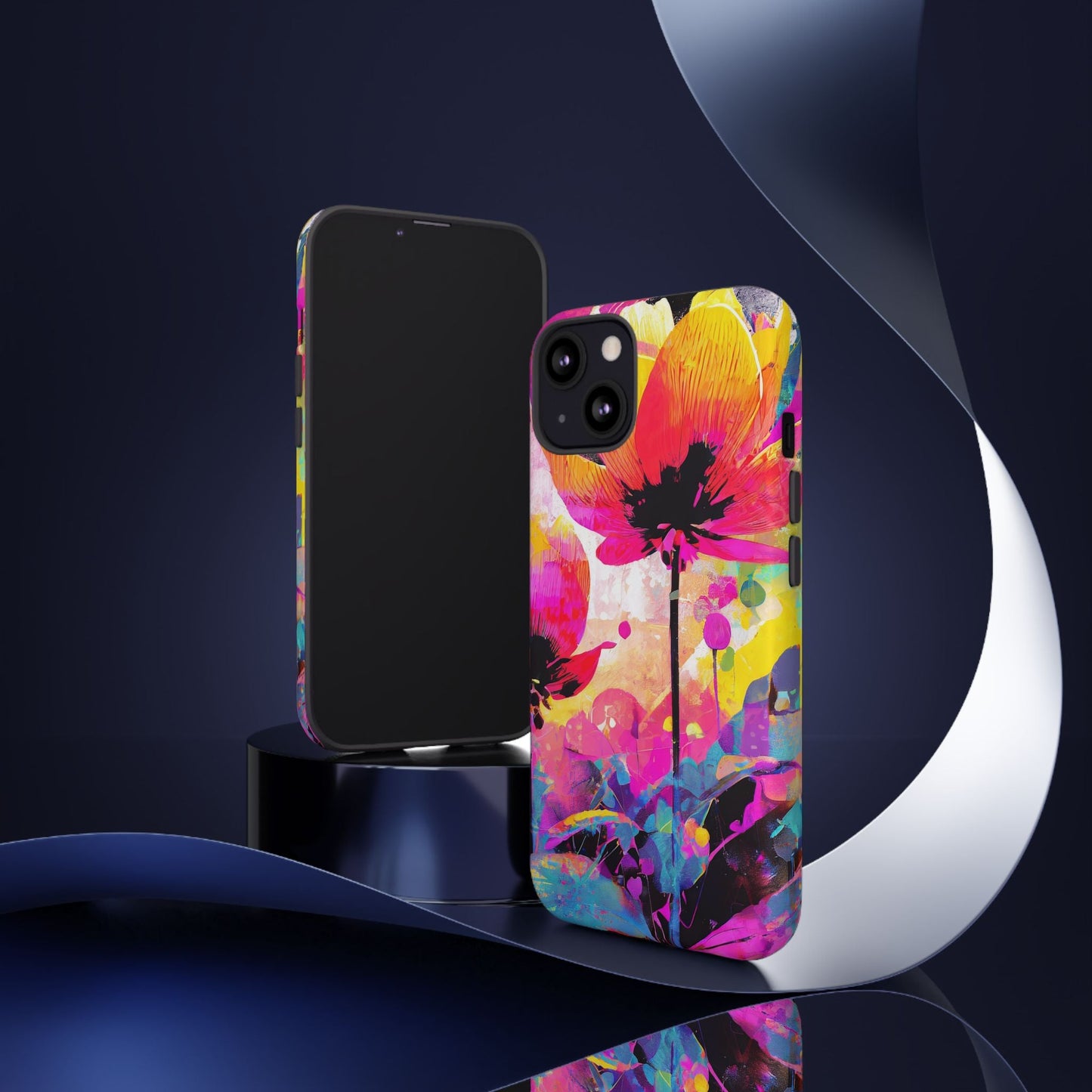Neon Floral Tough Phone Case